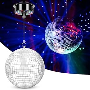 ミラーボール40cm☆新品♪LEDスポットライト×2★モーター早め変更セット♫ ミラーボール40cm☆新品♪LEDスポットライト×2☆モーター早め